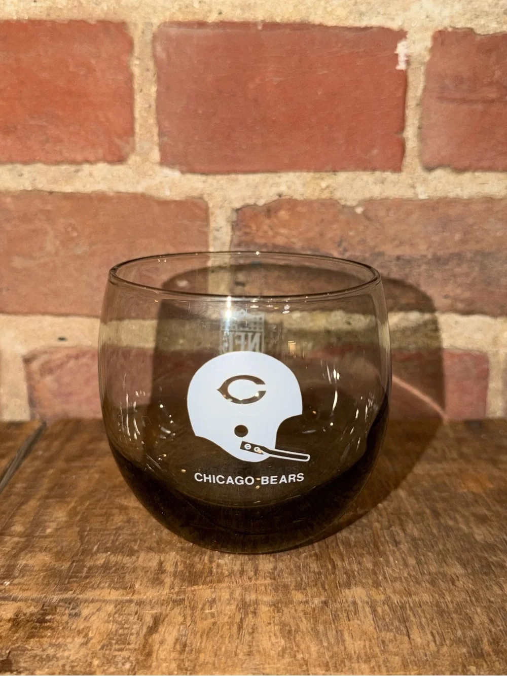 NFL Chicago Bears Clear Glass with White Helmet Logo